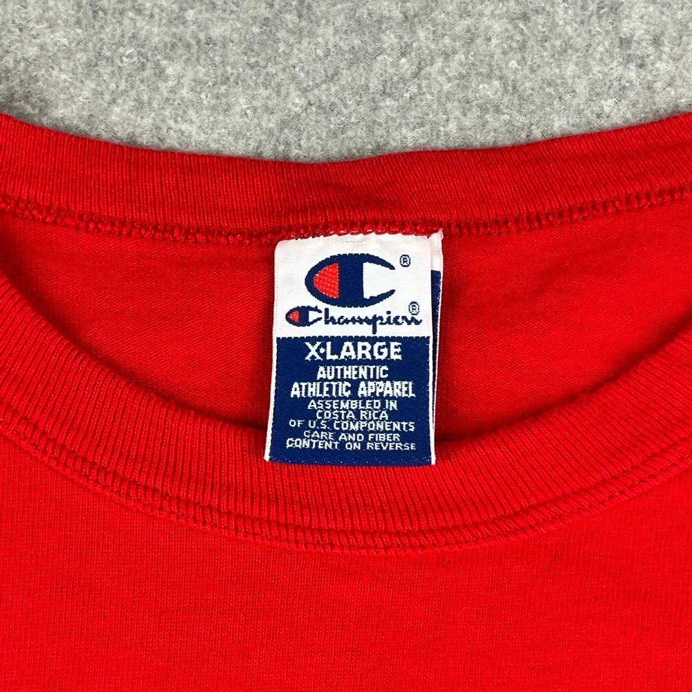 Champion Indiana University T Shirt Mens XL Red Hoosiers NCAA Collegiate Arched - Picture 3 of 6